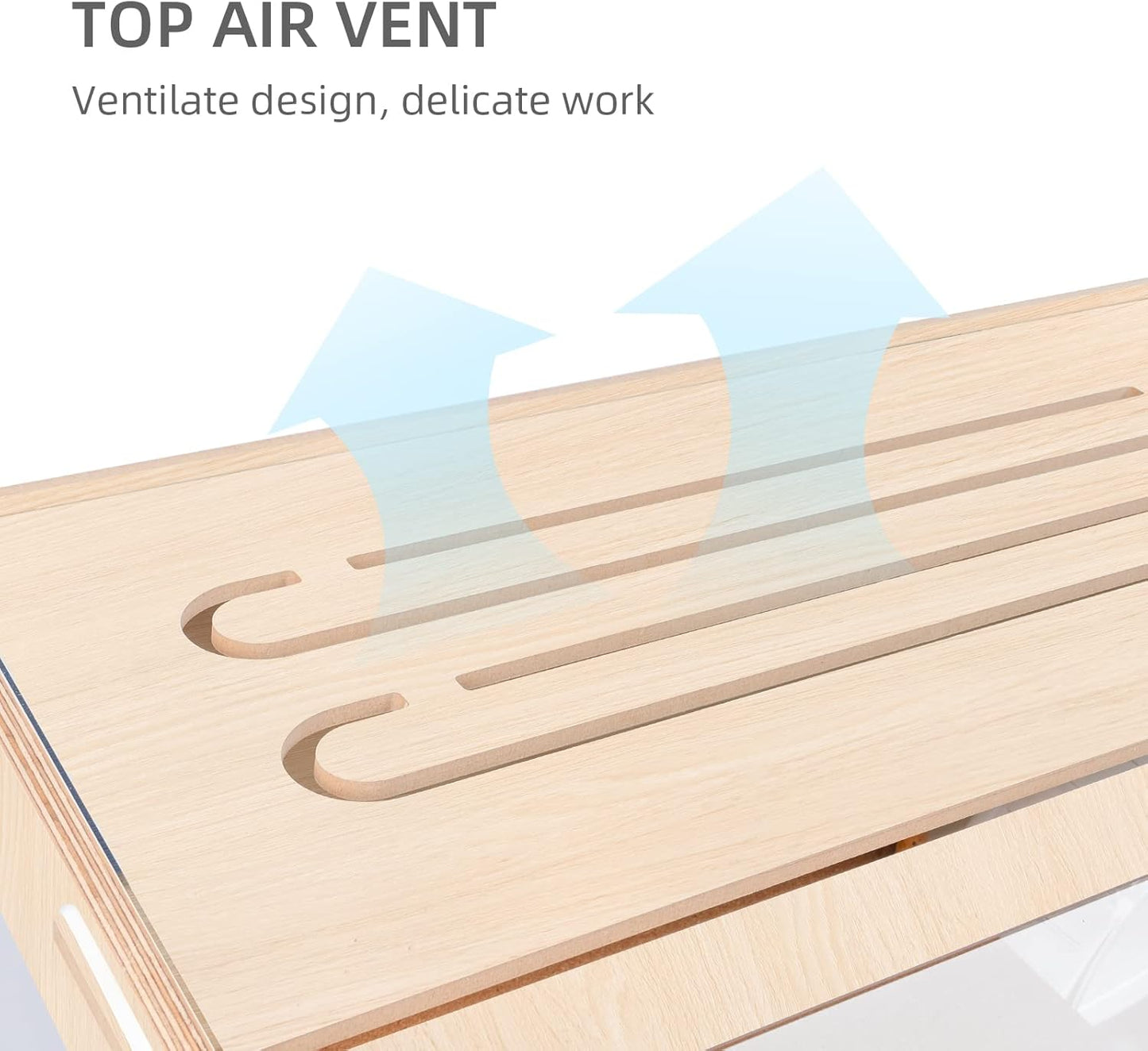 Spacious Vista Hamster Cage with Unique Oblique Opening - Stylish MDF Aspen Cage for Syrian Hamsters and Similar Pets (Medium 40.7” x 22.7” x 22.9”, Burlywood)