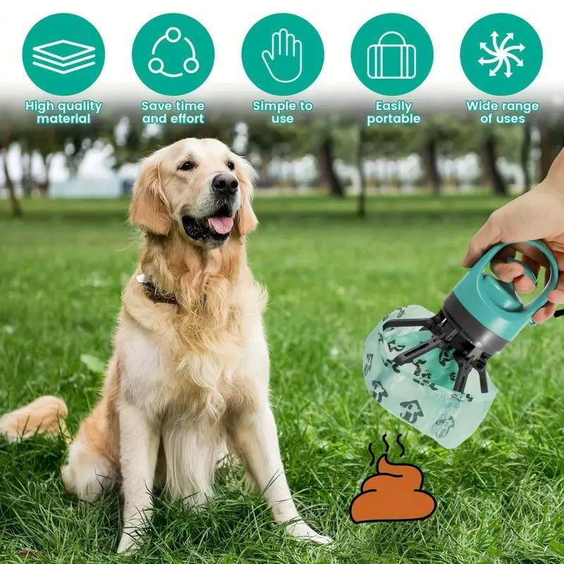 Tiktok-Viral! the On-The-Go Poop Scooper Genius Leash-Clip Waste Bag Holder & Grabber for Dog Walking Never Forget a Bag! Portable Pet Poop Scooper with 1 Count Dog Waste Bag Holder & Dispenser for Outdoor Pet Supplies Limited R, Ships from USA!