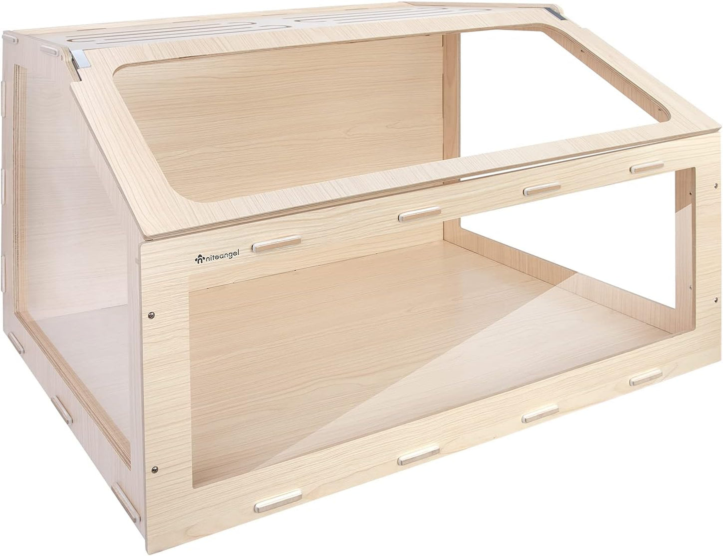 Spacious Vista Hamster Cage with Unique Oblique Opening - Stylish MDF Aspen Cage for Syrian Hamsters and Similar Pets (Medium 40.7” x 22.7” x 22.9”, Burlywood)