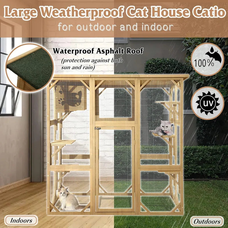 Euretta Indoor/Outdoor Large Waterproof Cat Playpen