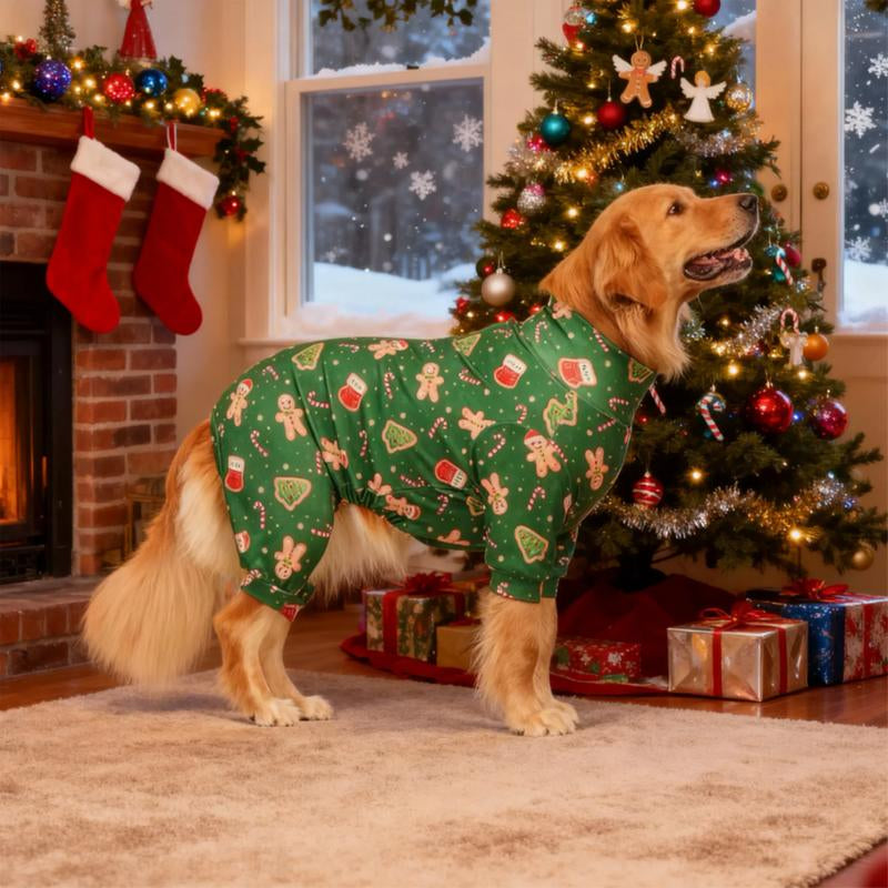 Christmas Dog Pajama, Funny Christmas Dog Costume, Christmas Puppy Pajama, Christmas Puppy Clothes, Puppy Christmas Gift, Dog Clothes, All over Print-Christmas Pattern, S-6XL Warm Winter Dog Pajamas Set Cute Snowman Dog Pajamas Christmas Shirt
