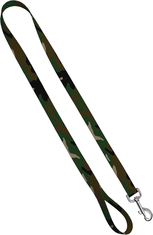 Camo Dog Leash - Camouflage Dog Lead Waterproof with Easy Grip Loop - 1 Inch X 6 Feet, Camouflage