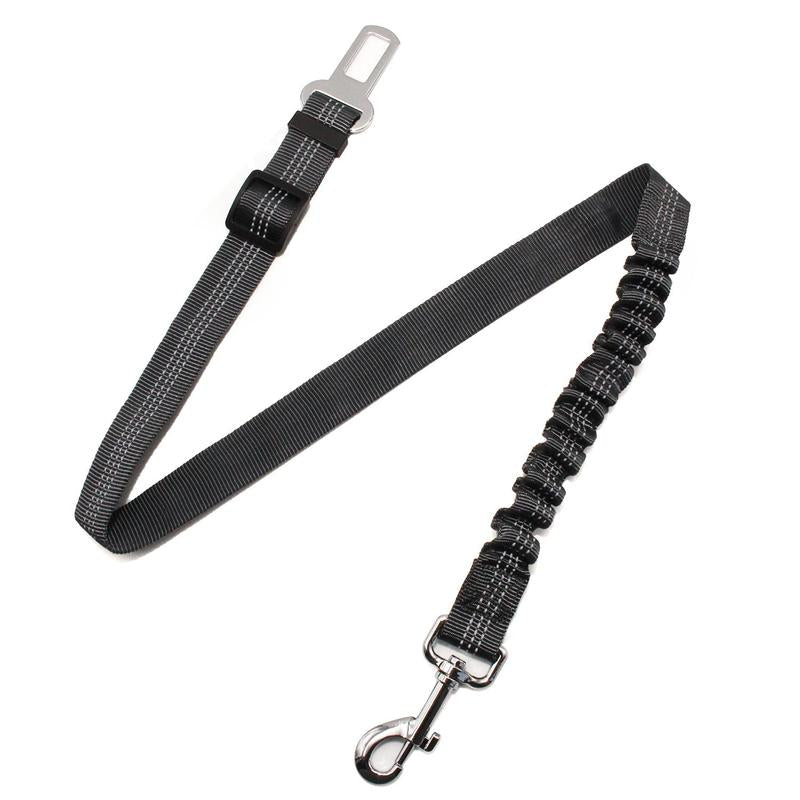 Dog Car Seat Belt Leash, Adjustable Pet Safety Strap for Pets, Durable Car Safety Leash for Small Dogs with Elastic Bungee Buffer Reflective