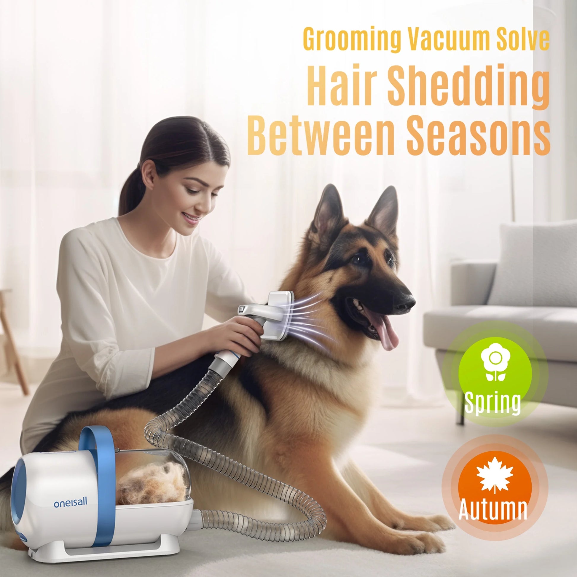 LM5 Dog Grooming Vacuum for Shedding, 5 in 1 Low Noise Dog Hair Vacuum Groomer Dog Grooming Kit with 4 Pet Grooming Vacuum Tools & 1.5 L Dust Cup, Pet Vacuum for Dogs Cats Pet Hair, Blue