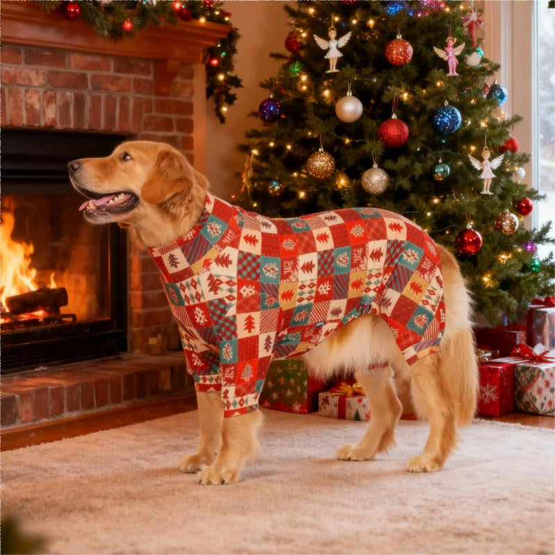 Christmas Dog Pajama, Funny Christmas Dog Costume, Christmas Puppy Pajama, Christmas Puppy Clothes, Puppy Christmas Gift, Dog Clothes, All over Print-Christmas Pattern, S-6XL Warm Winter Dog Pajamas Set Cute Snowman Dog Pajamas Christmas Shirt