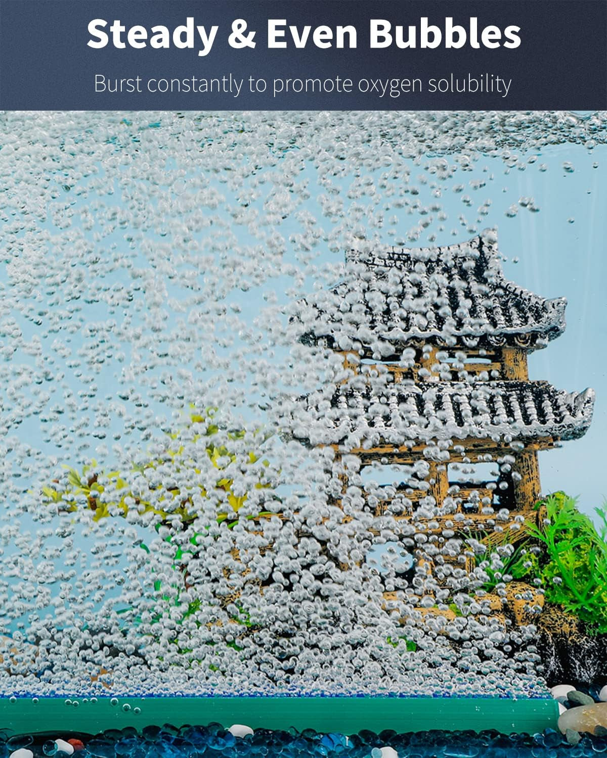 Aquarium Air Stone Bar Bubbler 12 Inch, Fish Tank Bubbler Stone with 4 Suction Cups Square Oxygen Diffuser for Air Pump Fish Tank Pond and DWC Reservoir, 4 Pack