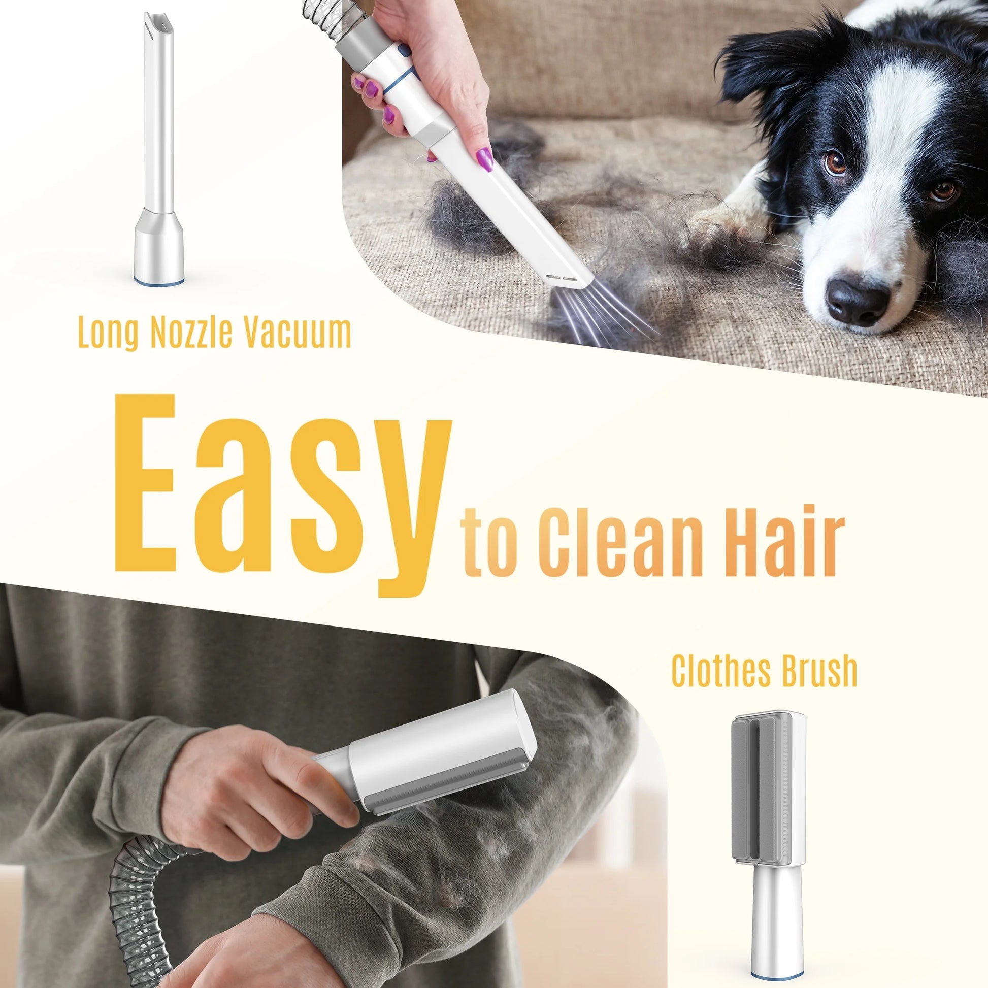 LM5 Dog Grooming Vacuum for Shedding, 5 in 1 Low Noise Dog Hair Vacuum Groomer Dog Grooming Kit with 4 Pet Grooming Vacuum Tools & 1.5 L Dust Cup, Pet Vacuum for Dogs Cats Pet Hair, Blue