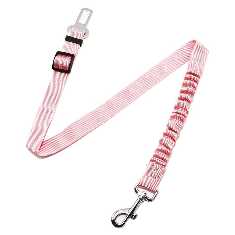 Dog Car Seat Belt Leash, Adjustable Pet Safety Strap for Pets, Durable Car Safety Leash for Small Dogs with Elastic Bungee Buffer Reflective