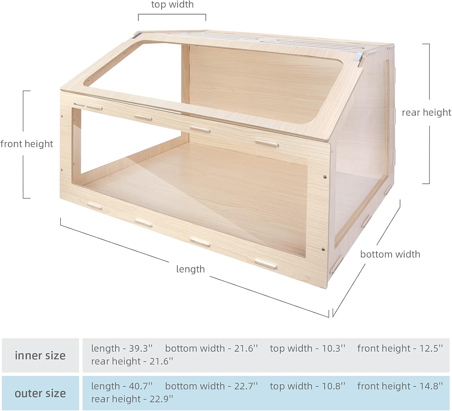 Spacious Vista Hamster Cage with Unique Oblique Opening - Stylish MDF Aspen Cage for Syrian Hamsters and Similar Pets (Medium 40.7” x 22.7” x 22.9”, Burlywood)